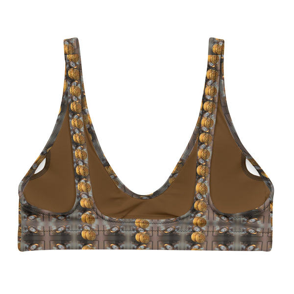 Recycled padded bikini top in eye colors