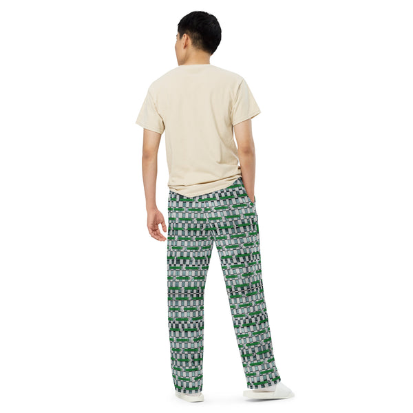 All-over print unisex wide-leg pants in eye colors