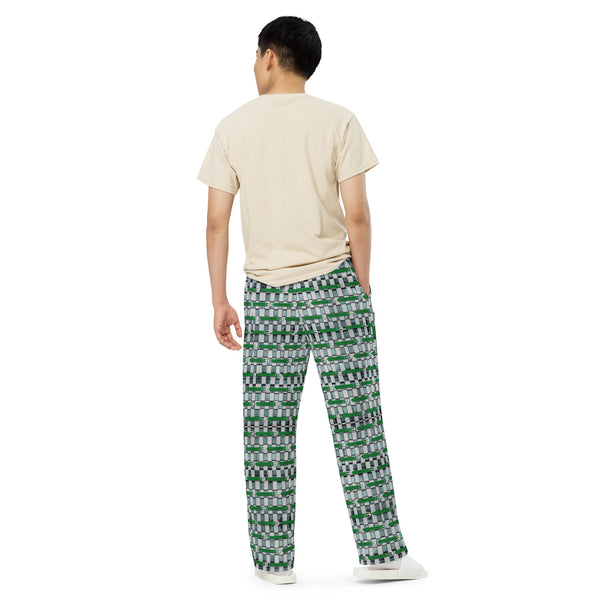 All-over print unisex wide-leg pants in eye colors