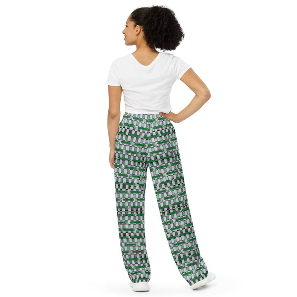 All-over print unisex wide-leg pants in eye colors