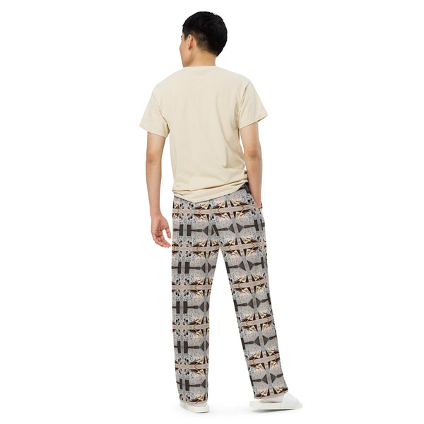 All-over print unisex wide-leg pants in eye colors