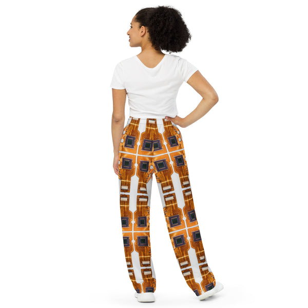 All-over print unisex wide-leg pants in eye colors