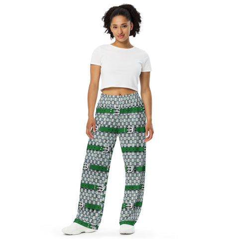 All-over print unisex wide-leg pants in eye colors