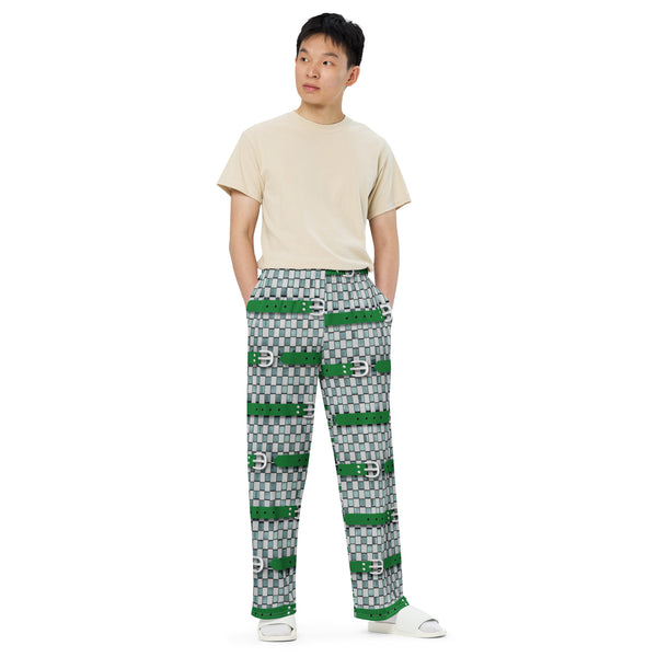 All-over print unisex wide-leg pants in eye colors