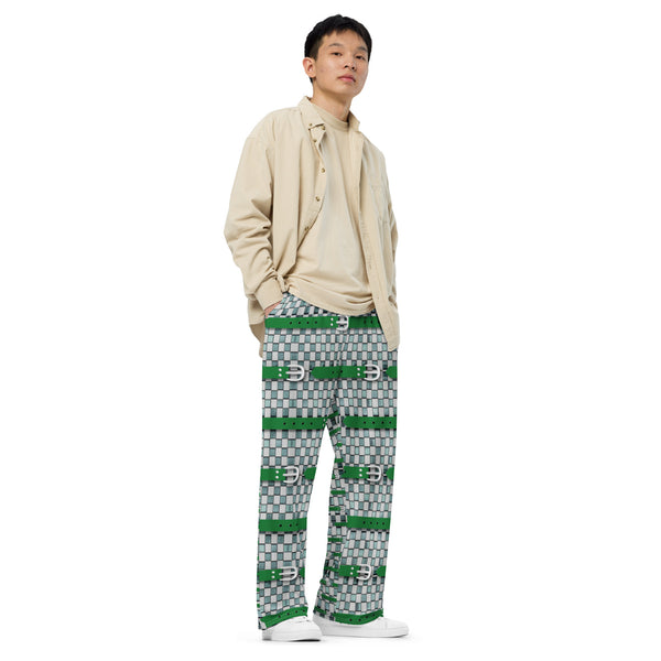 All-over print unisex wide-leg pants in eye colors