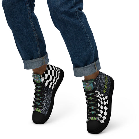 Men’s high top canvas shoes in eye colors