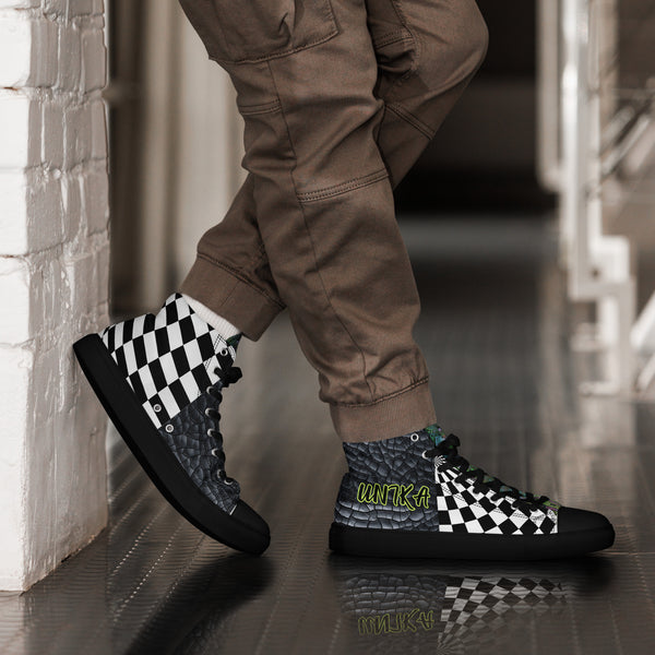 Men’s high top canvas shoes in eye colors