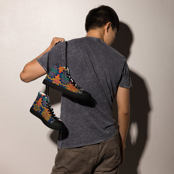 Men’s high top canvas shoes in eye colors