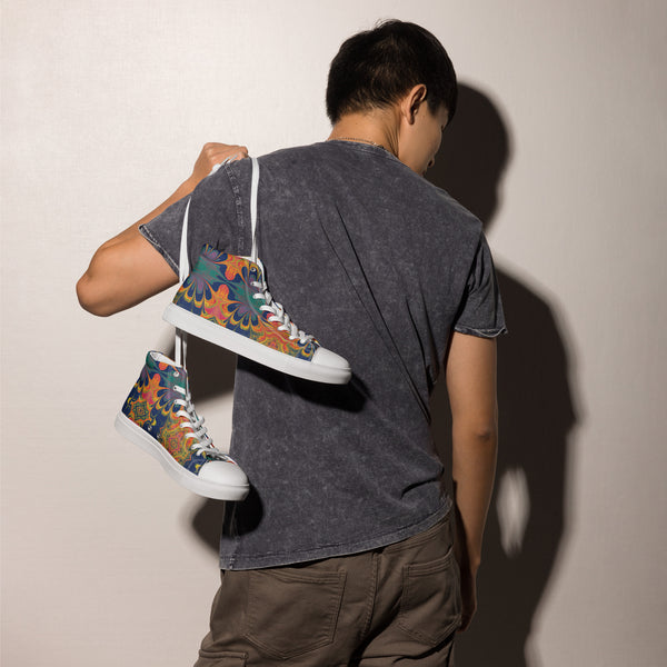 Men’s high top canvas shoes in eye colors
