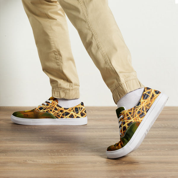 Men’s lace-up canvas shoes in eye colors