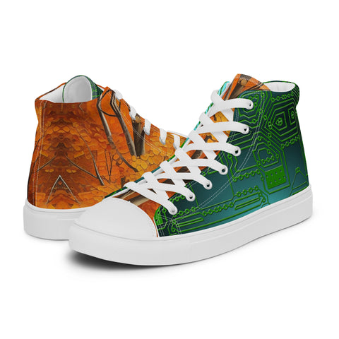 Women’s high top canvas shoes in eye colors