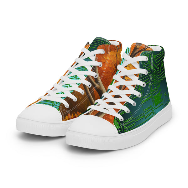 Women’s high top canvas shoes in eye colors