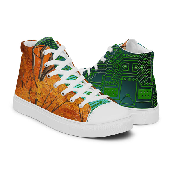 Women’s high top canvas shoes in eye colors