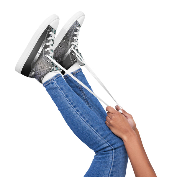 Women’s high top canvas shoes in eye colors