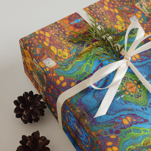 Wrapping paper sheets in eye colors